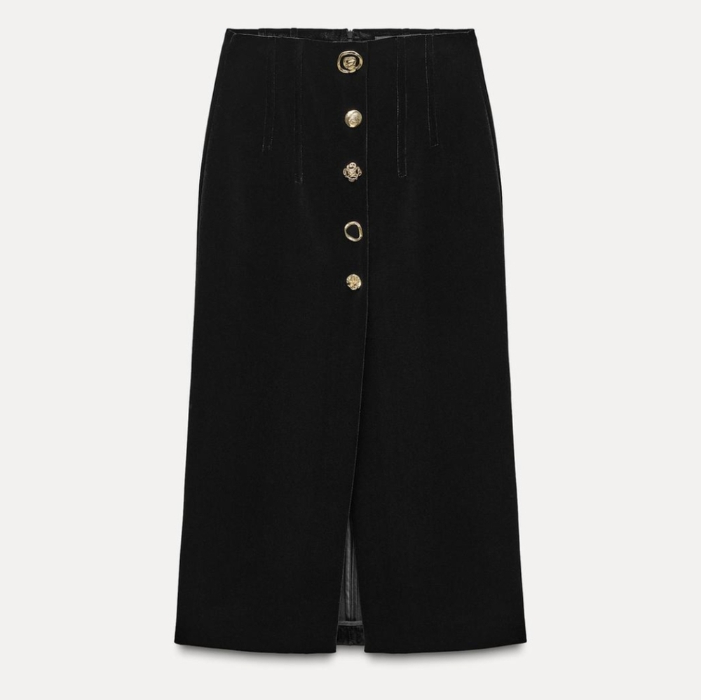ZARA VELVET PENCIL SKIRT ZW COLLECTION